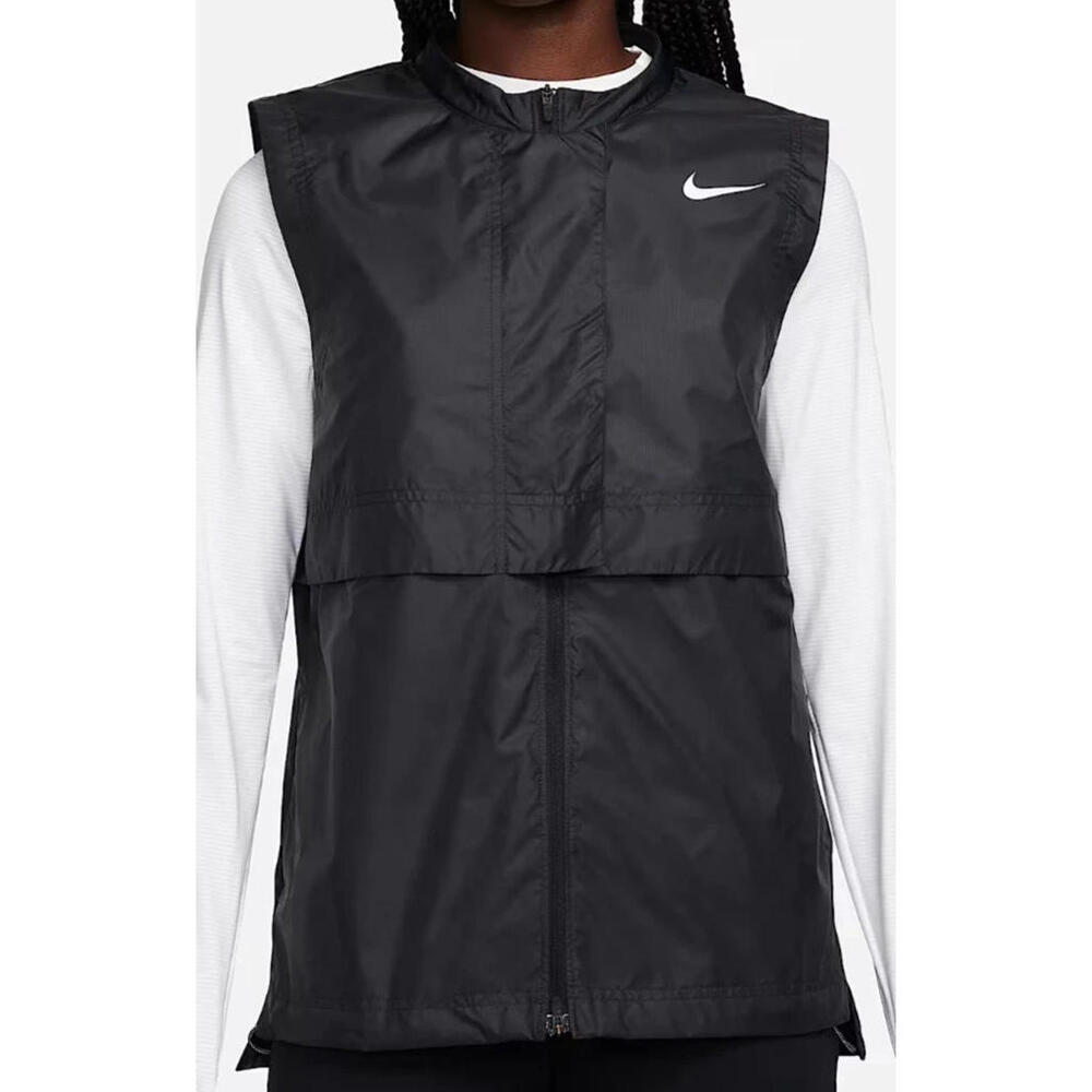 NWT $100 Nike DX6085-010 Tour Repel Black Full Zip Golf Jacket Vest Women's Si S